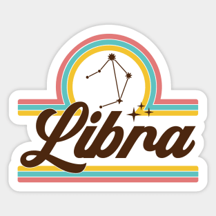 Vintage Retro Libra Sign star constellation Sticker